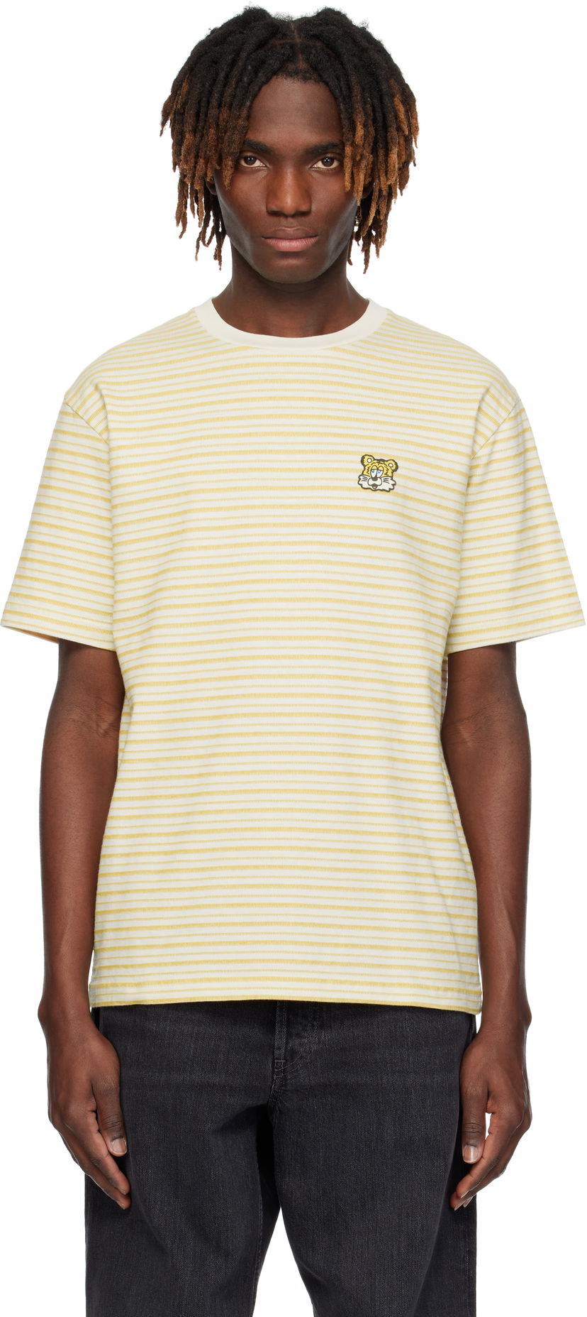 T-paita KENZO Kenzo Paris VERDY Edition Embroidered T-Shirt Beige | FF55TS4974SD