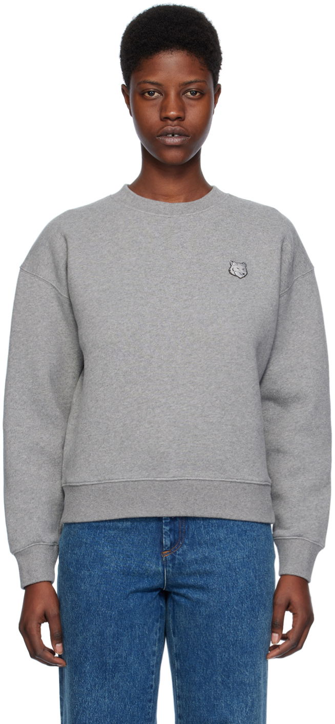 Huppari MAISON KITSUNÉ Bold Fox Head Sweatshirt Harmaa | MW00315KM0307