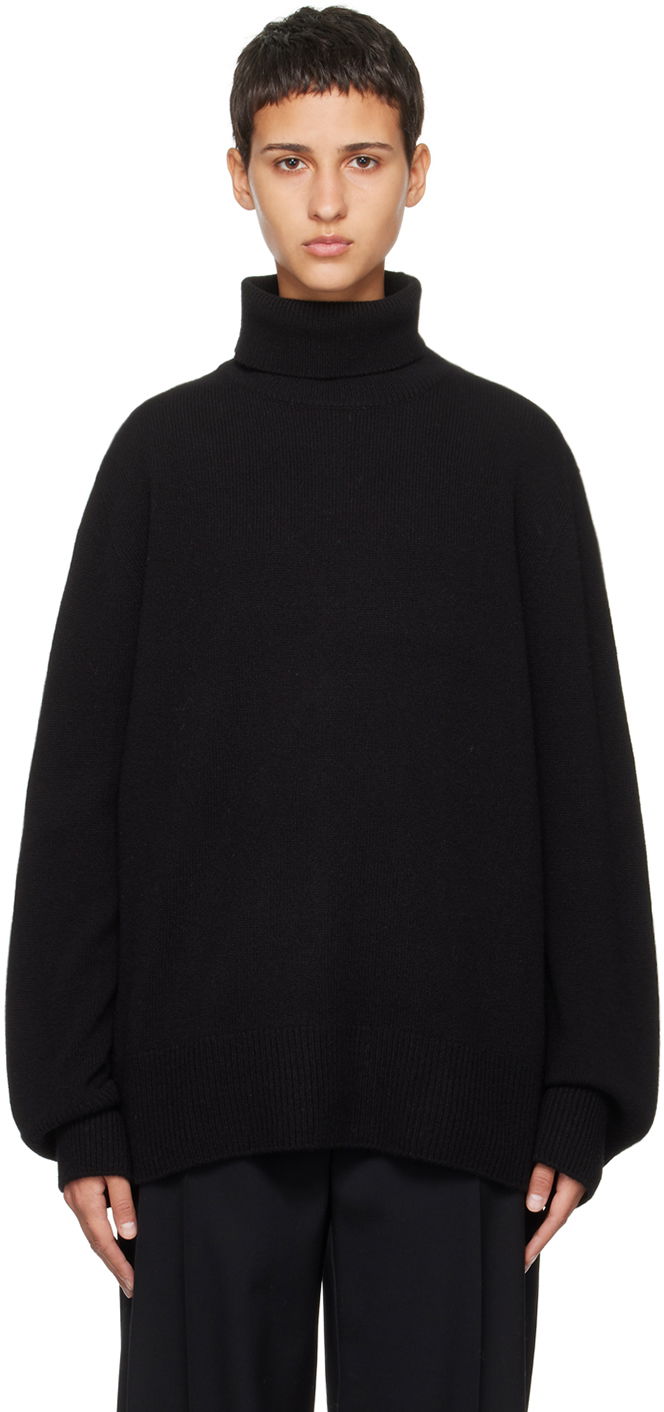 Villapaita The Row Stepny Oversized Turtleneck Sweater Musta | 5583-Y184