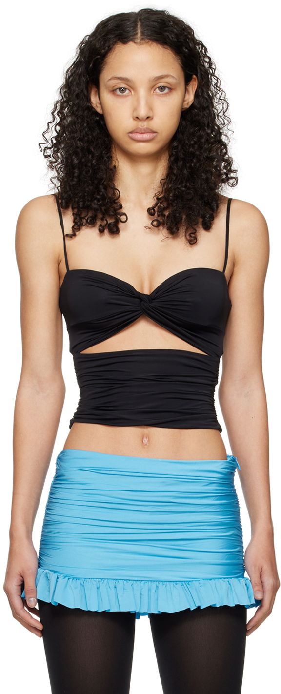 Crop top GUIZIO Guizio Beia Twist Cutout Top Musta | R24110K031