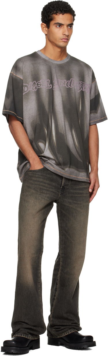 T-paita Diesel Oversized Faded Graphic T-shirt with Contrast Stitching Harmaa | A21623-0BKBY-98BA, 3
