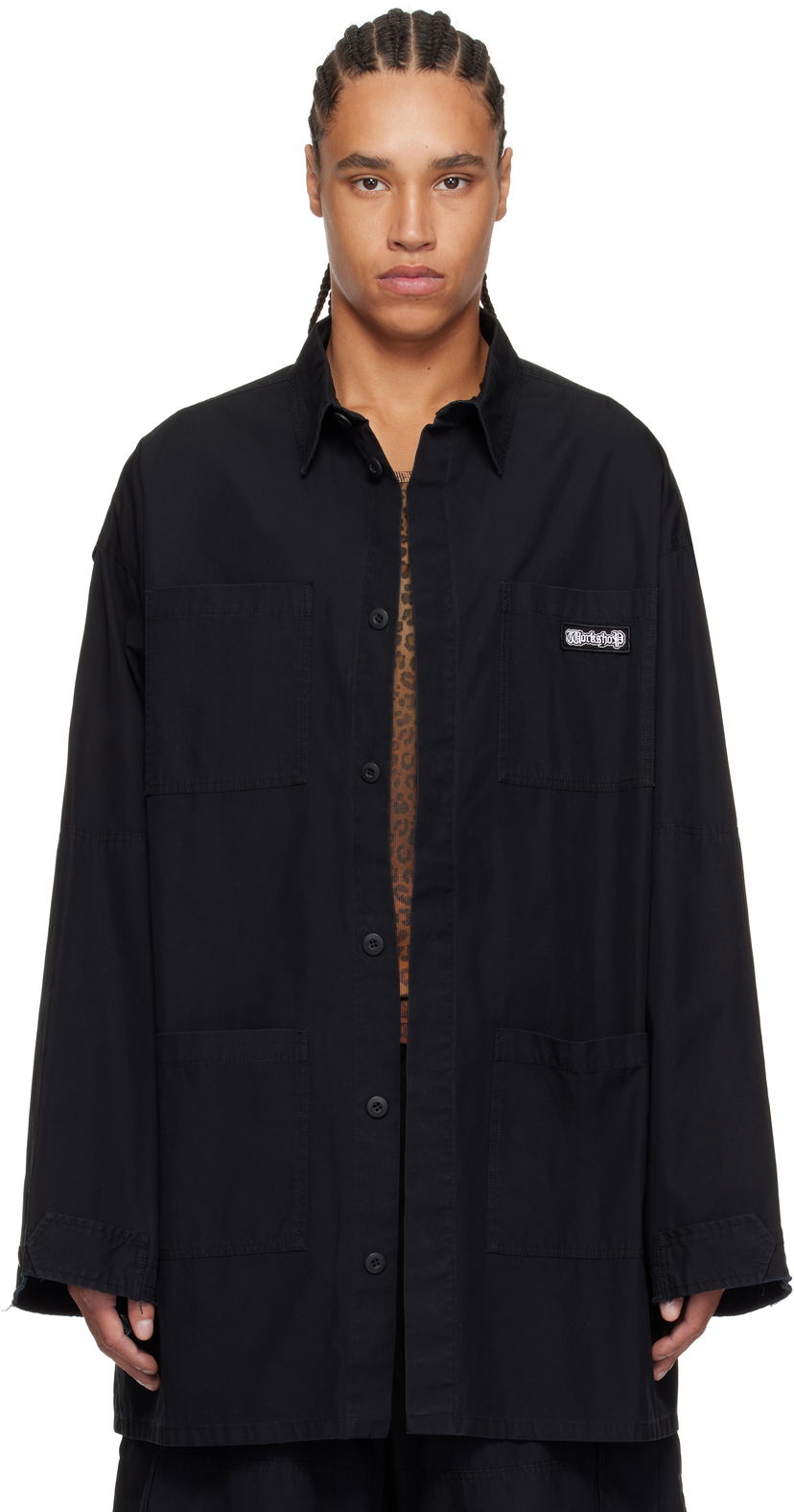 Paita 032C 032c Intermission Cargo Overshirt Musta | S25-URW-1402-000