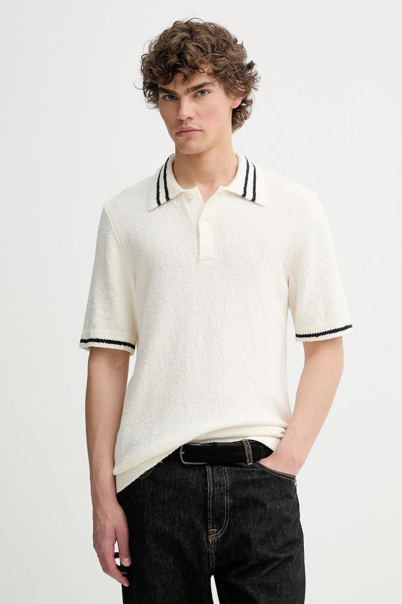 Poolopaita Samsoe Samsoe Short-sleeved Knit Polo shirt SAPEDRO Valkoinen | M25200017