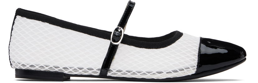 Kengänhoito Repetto Repetto Georgiana Mesh Mary-Jane Ballerina Flats Valkoinen | V4222VGMESH