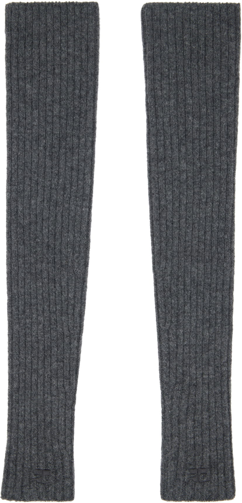Käsineet Courrèges Courrèges Ribbed Wool Arm Warmers Harmaa | 324MGT021FI0062