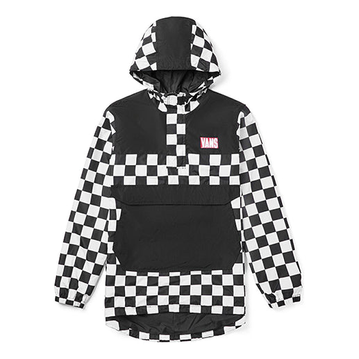 Tuulitakki Vans Checkered Print Hooded Windbreaker Musta | VN0A4MLFJ0Z, 0