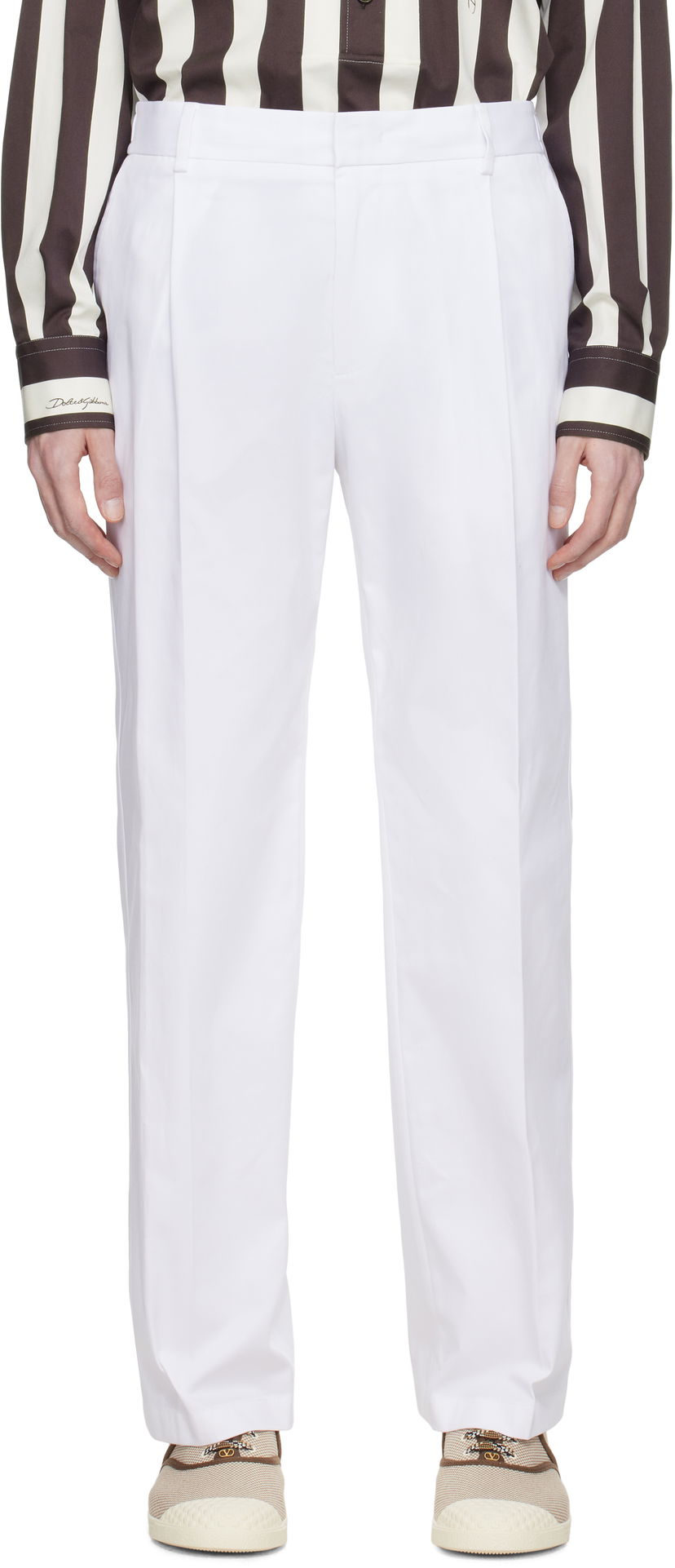 Housut Dolce & Gabbana Dolce&Gabbana Gabardine Trousers Valkoinen | GP0K7TFUFNV