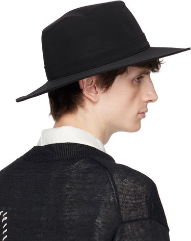 Hattu Yohji Yamamoto Yohji Yamamoto Wool Gabardine Wide Brim Hat Musta | HP-H08-100, 2