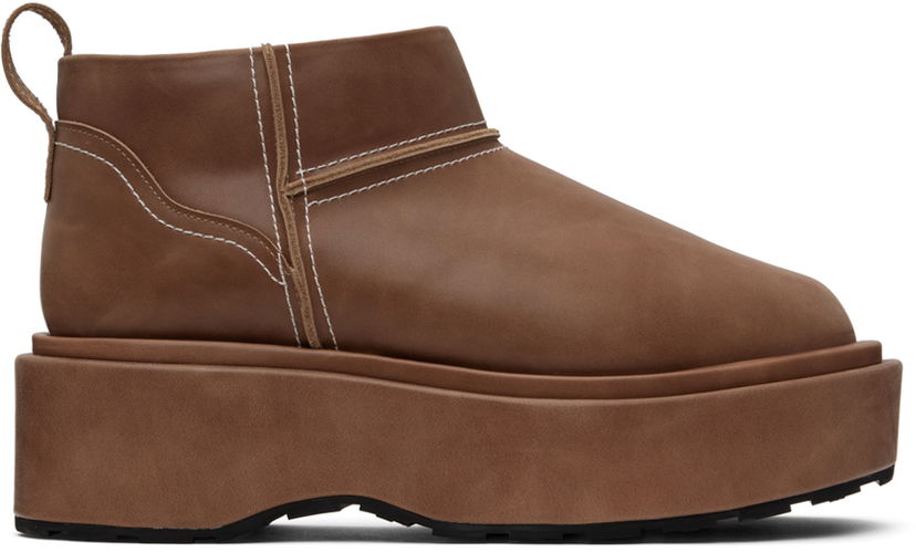 Asusteet We11done We11done Pull-Loop Platform Boots Ruskea | WD-AO1-23-468-W-BR