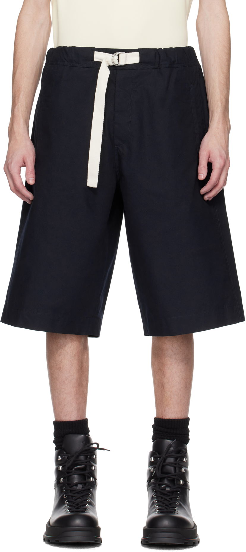 Shortsit Jil Sander Jil Sander Organic Cotton Bermuda Shorts Musta | J47KA0263_J45296