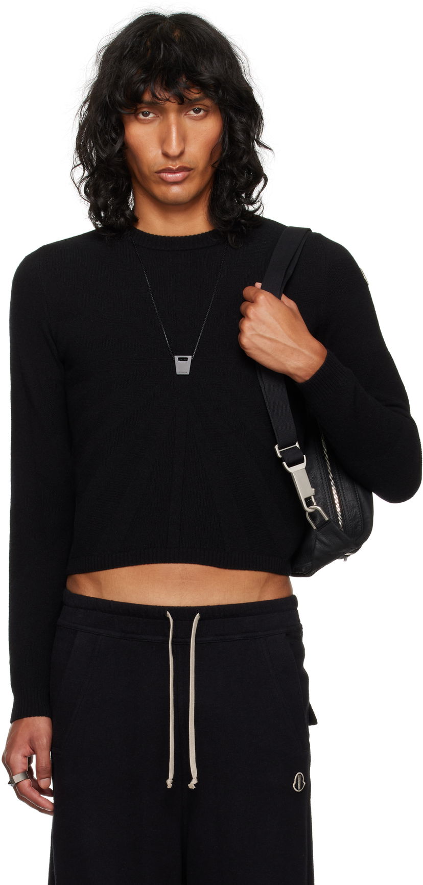 Villapaita Rick Owens Round Neck Sweater Musta | MU02D9C01 M4281