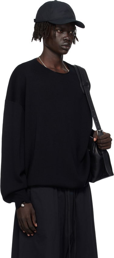 Villapaita Fear of God Fear of God ESSENTIALS Long Sleeve Crewneck Sweater Musta | 192SP256490F, 1