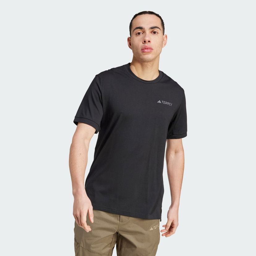 T-paita adidas Performance Terrex Xploric Short Sleeve Logo Tee Musta | IN4618