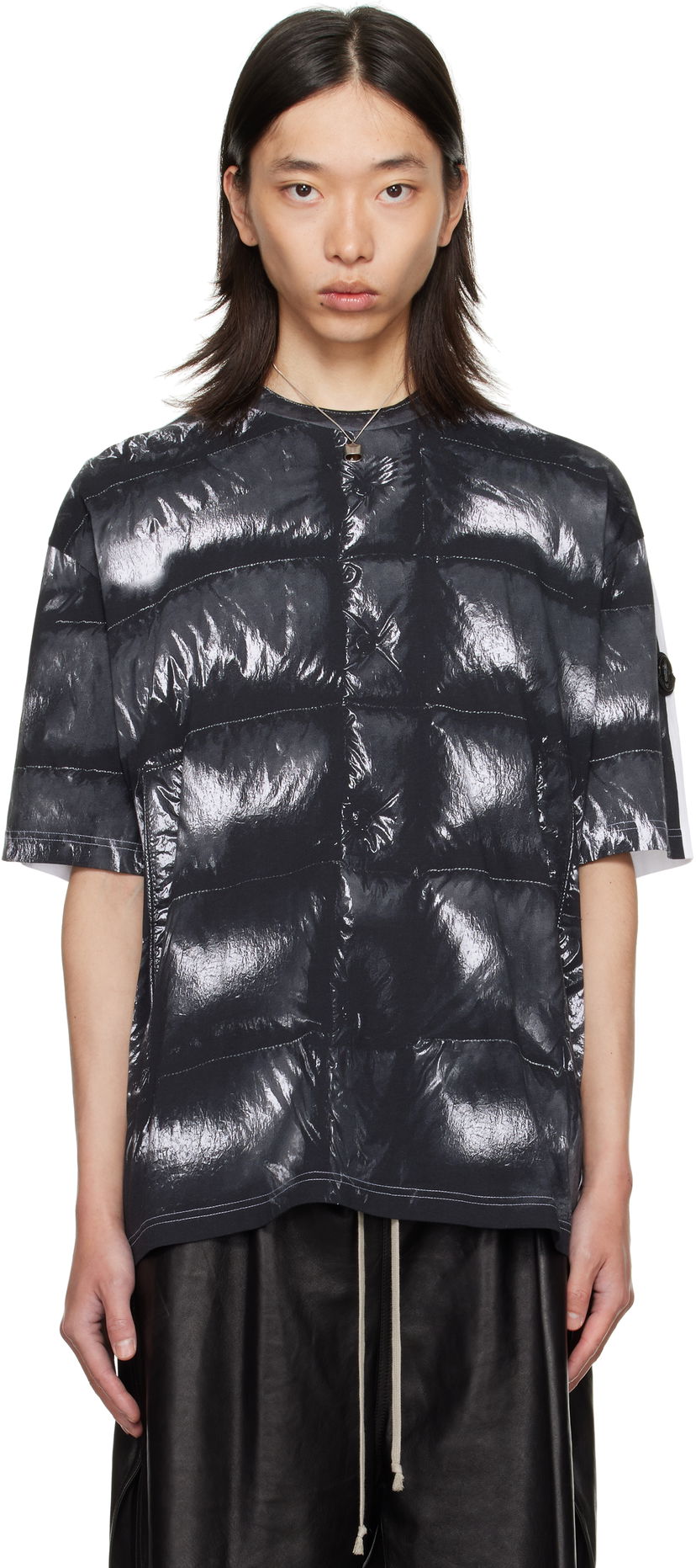 T-paita Moncler Moncler Genius x A$AP Rocky Glossy Padded Short Sleeve T-Shirt Musta | K24048C0000189AYW