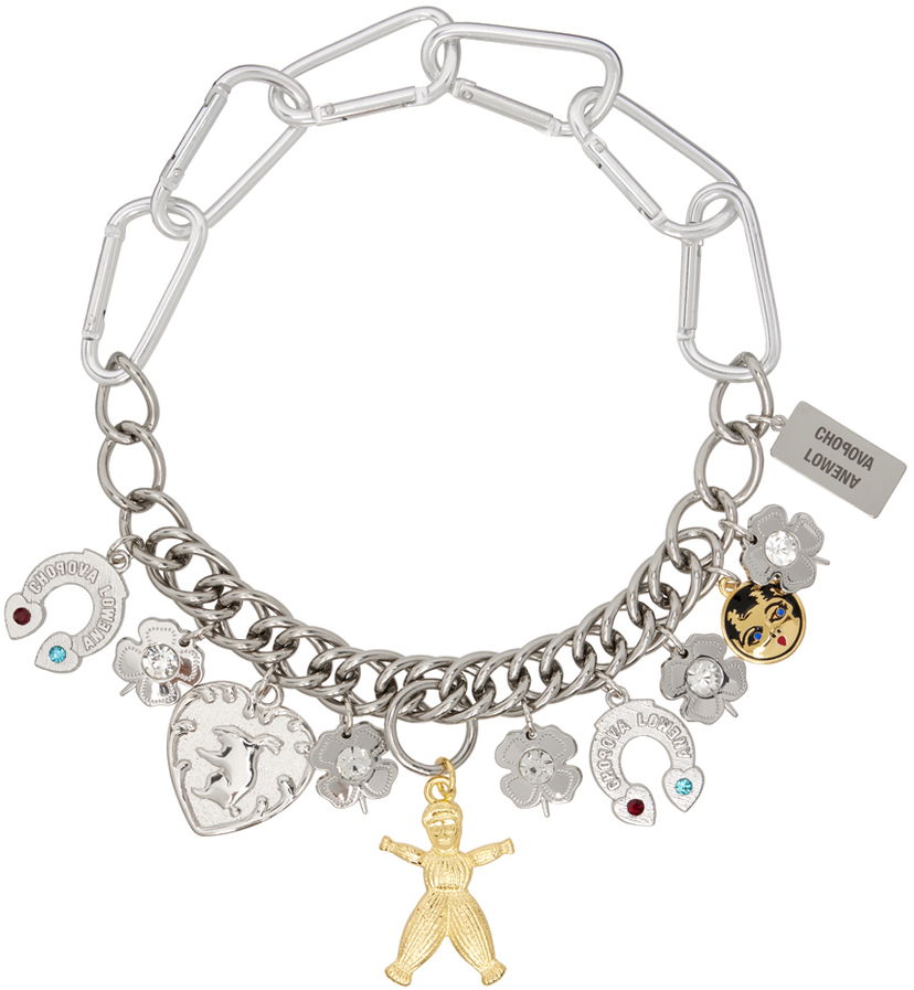 Kaulakoru Chopova Lowena Silver Classic Charm Chain Necklace Metallinen | 6518
