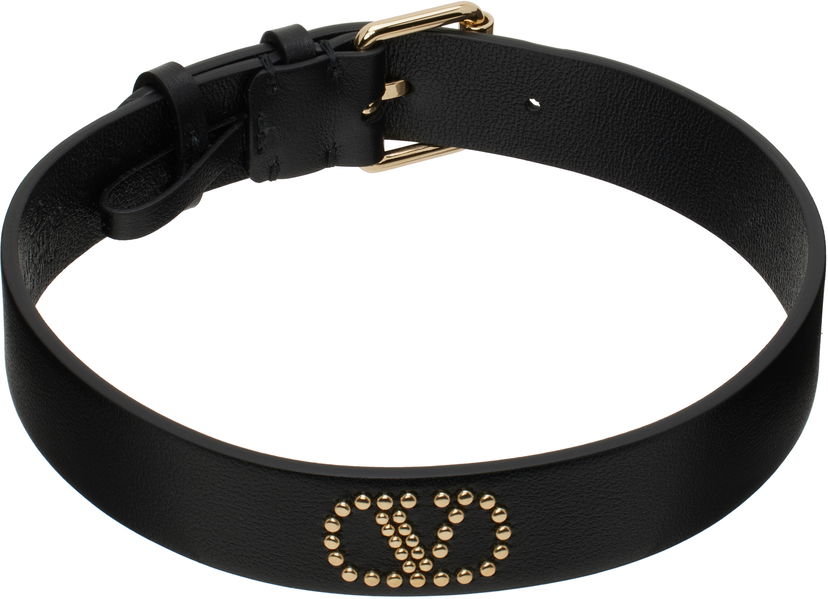 Vyöt Valentino Valentino Garavani Signature VLogo Leather Choker Musta | 6W2J0Y53SYI