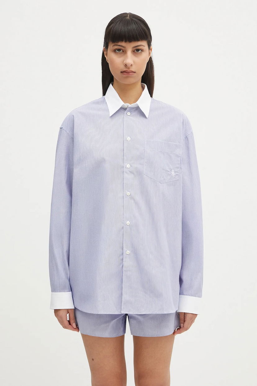 Paita Sporty & Rich Sporty & Rich Src Oversized Relaxed Shirt Sininen | SI019606302ST02