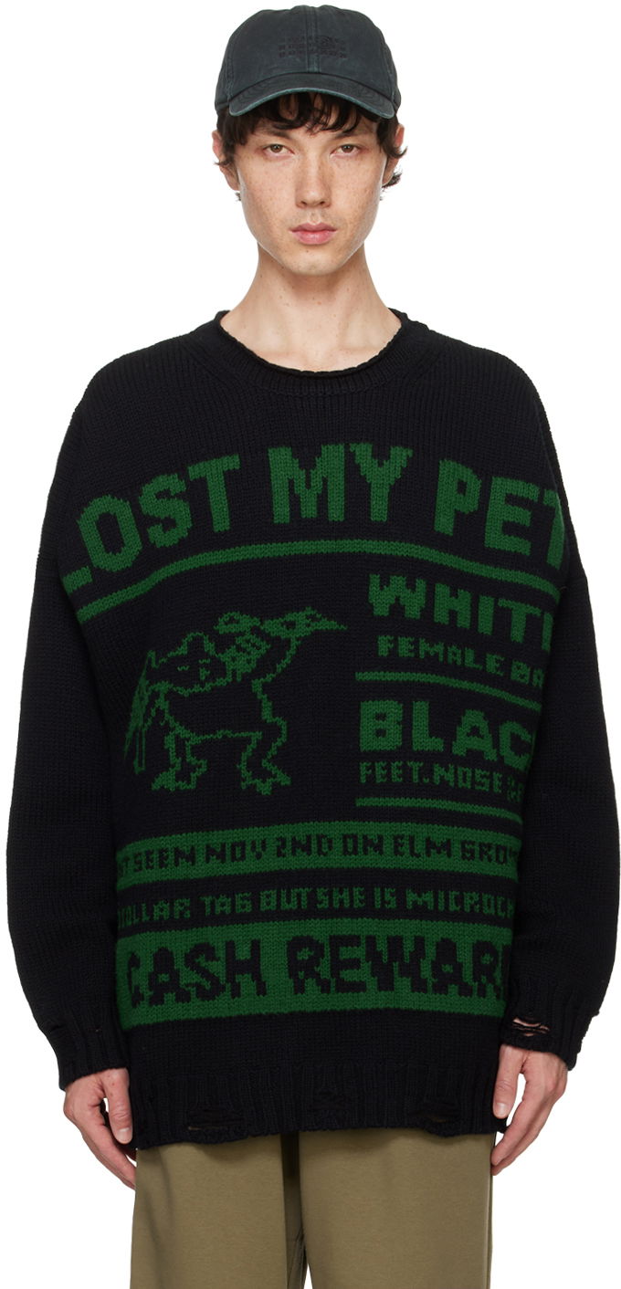 Villapaita Maison Margiela MM6 Black 'Lost My Pet' Sweater Musta | SH2HL0017 M13075
