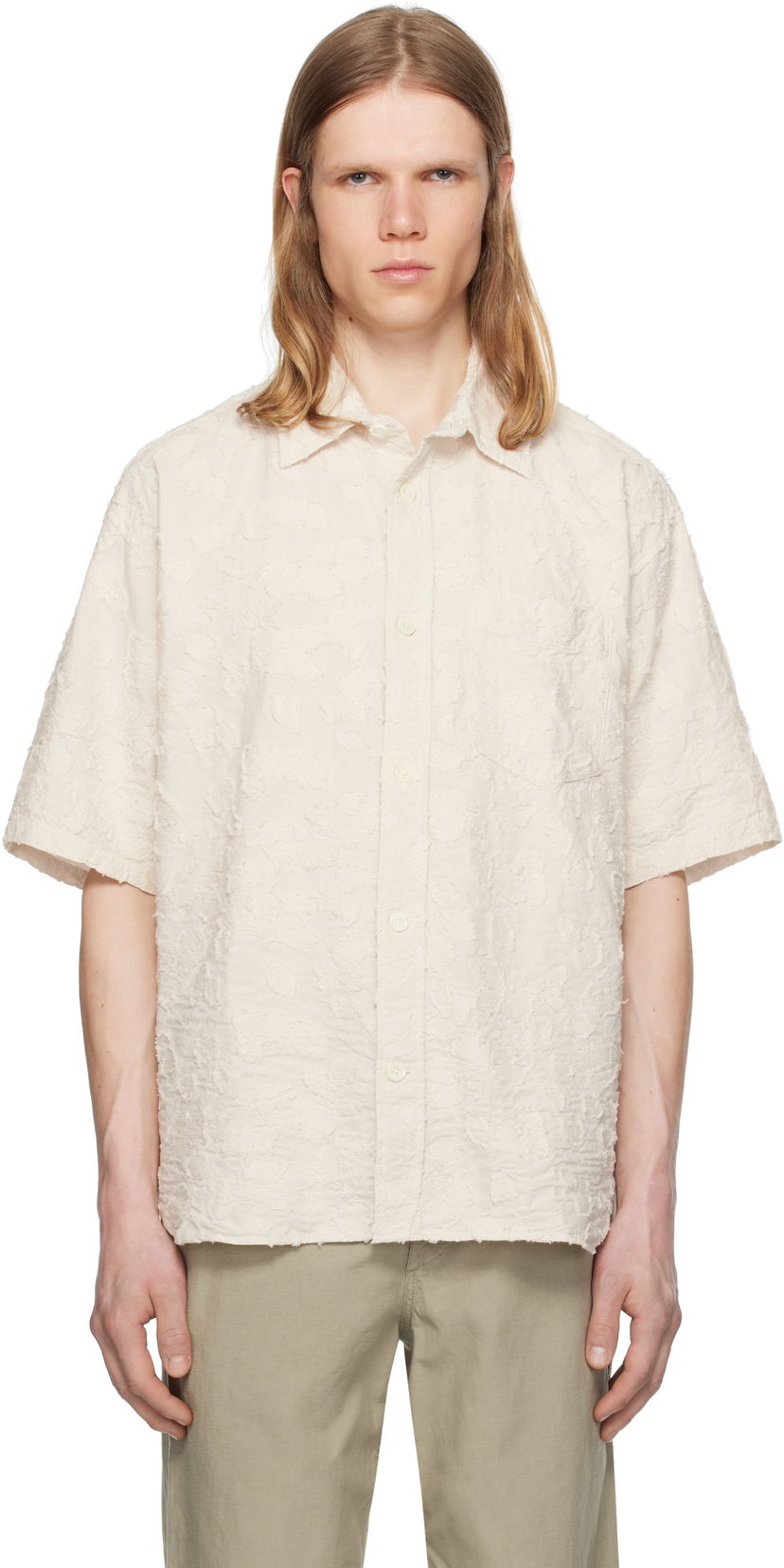 Paita NORSE PROJECTS Norse Projects Mo Oversized Fil Coupe Short Sleeve Shirt Beige | N40-0830