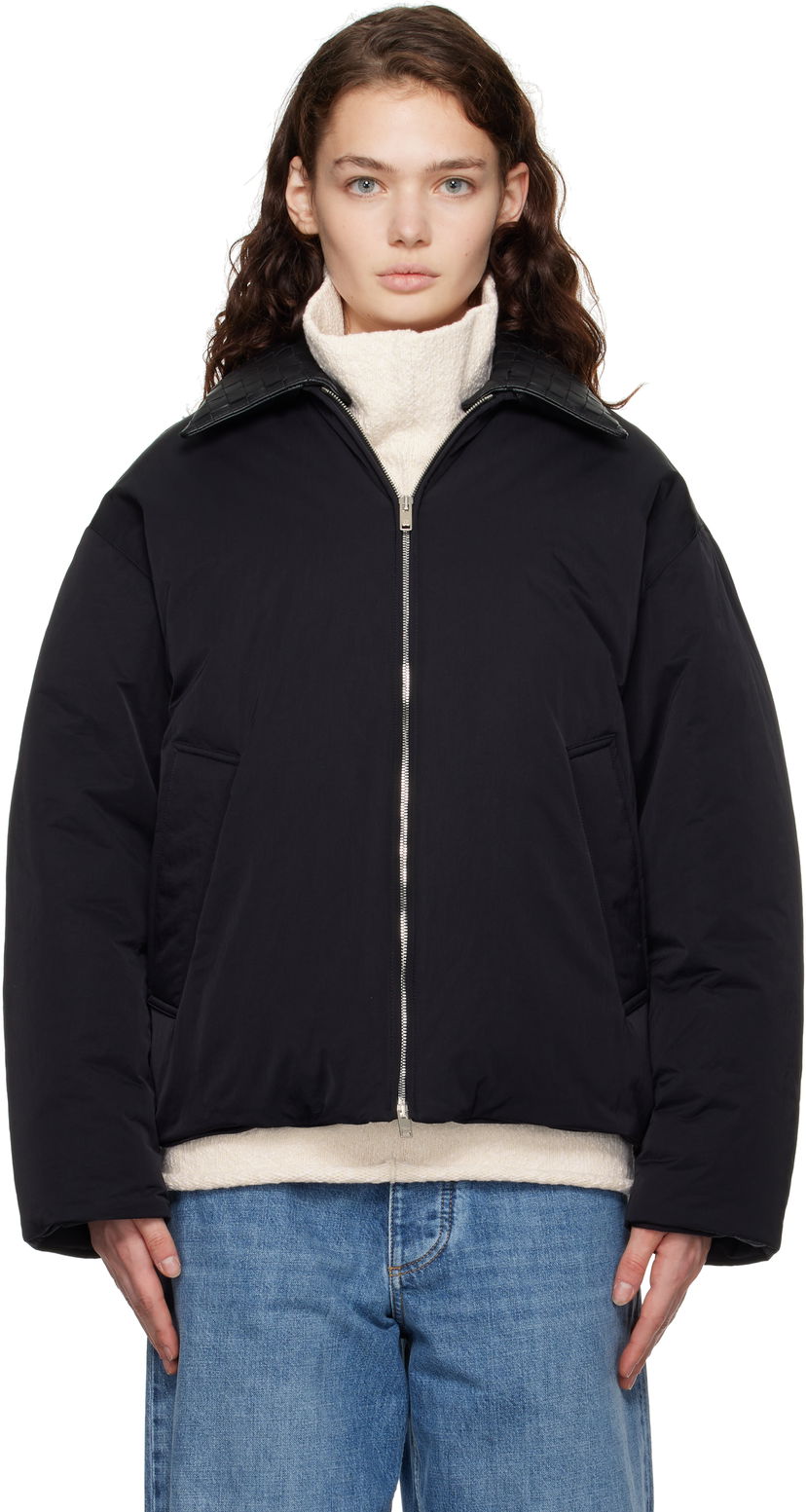 Puffer takki Bottega Veneta Tech Nylon Down Jacket Musta | 809558 VF4K0