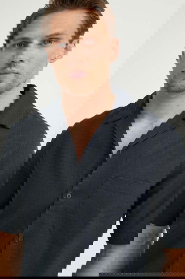 Paita Samsoe Samsoe Samsoe Samsoe SAOSCAR Linen Blend Resort Shirt Tummansininen | M24200074, 4