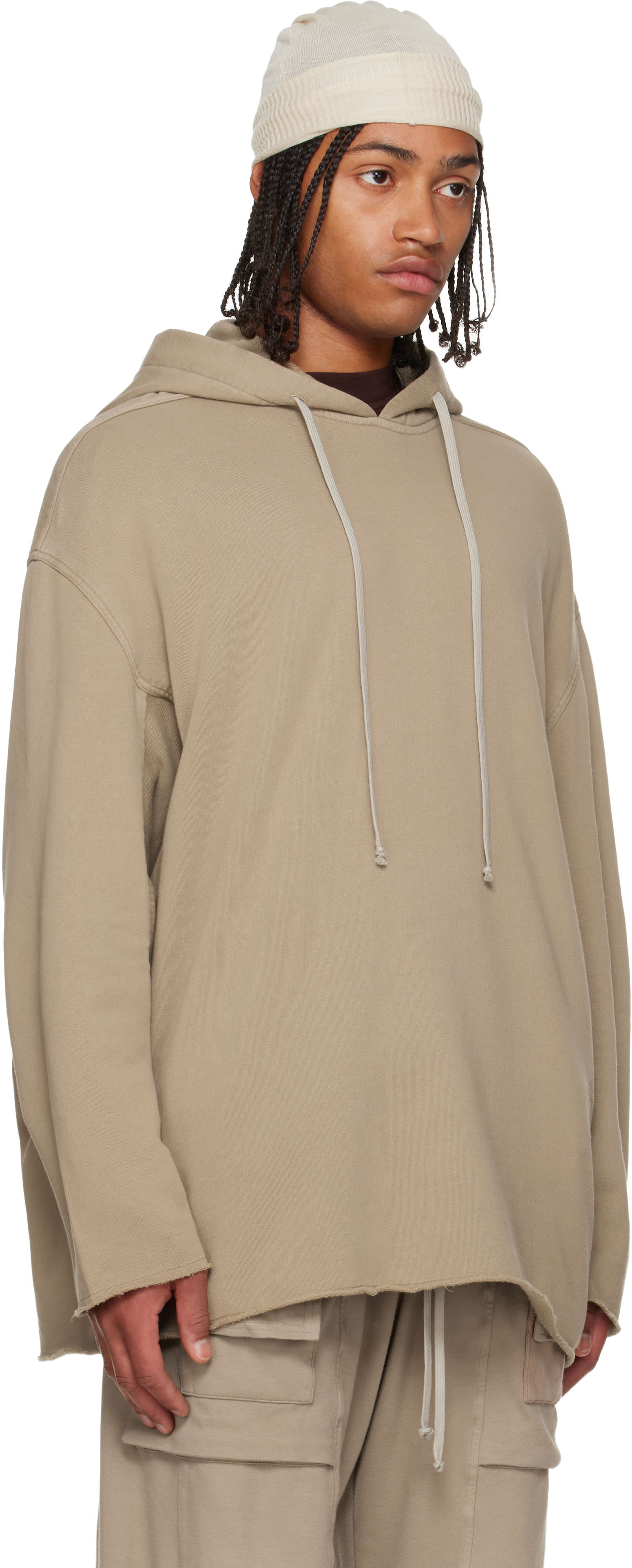 Huppari Rick Owens DRKSHDW Concordians Peter Hoodie Beige | DU02E7280 FP, 1