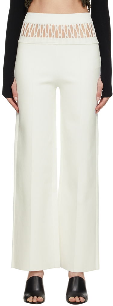Housut Dion Lee Dion Lee Fishnet Tailored Trousers Valkoinen | C7059S22, 0
