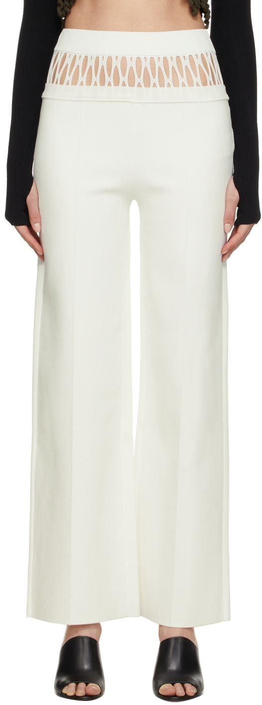 Housut Dion Lee Dion Lee Fishnet Tailored Trousers Valkoinen | C7059S22