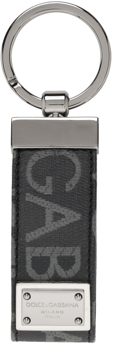 Avaimenperät Dolce & Gabbana Black Jacquard Keychain Musta | BP1371AJ705