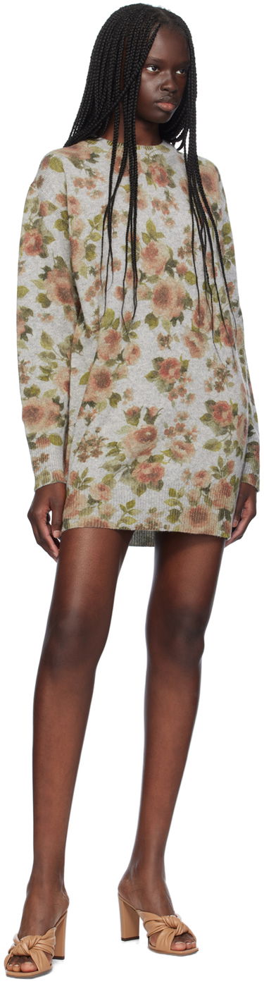 Mekko Blumarine Blumarine Floral Print Minidress Harmaa | A444A236A, 3