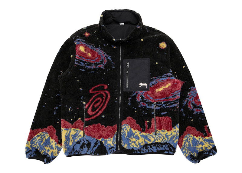 Huppari Stüssy Reversible Cosmos Print Jacket Musta | 118514-MULT