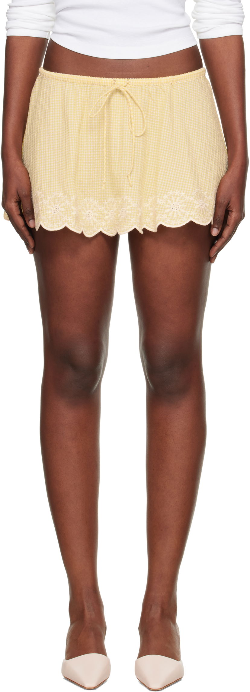 Hame GUIZIO Guizio Maelle Gingham Miniskirt Keltainen | P25304W167