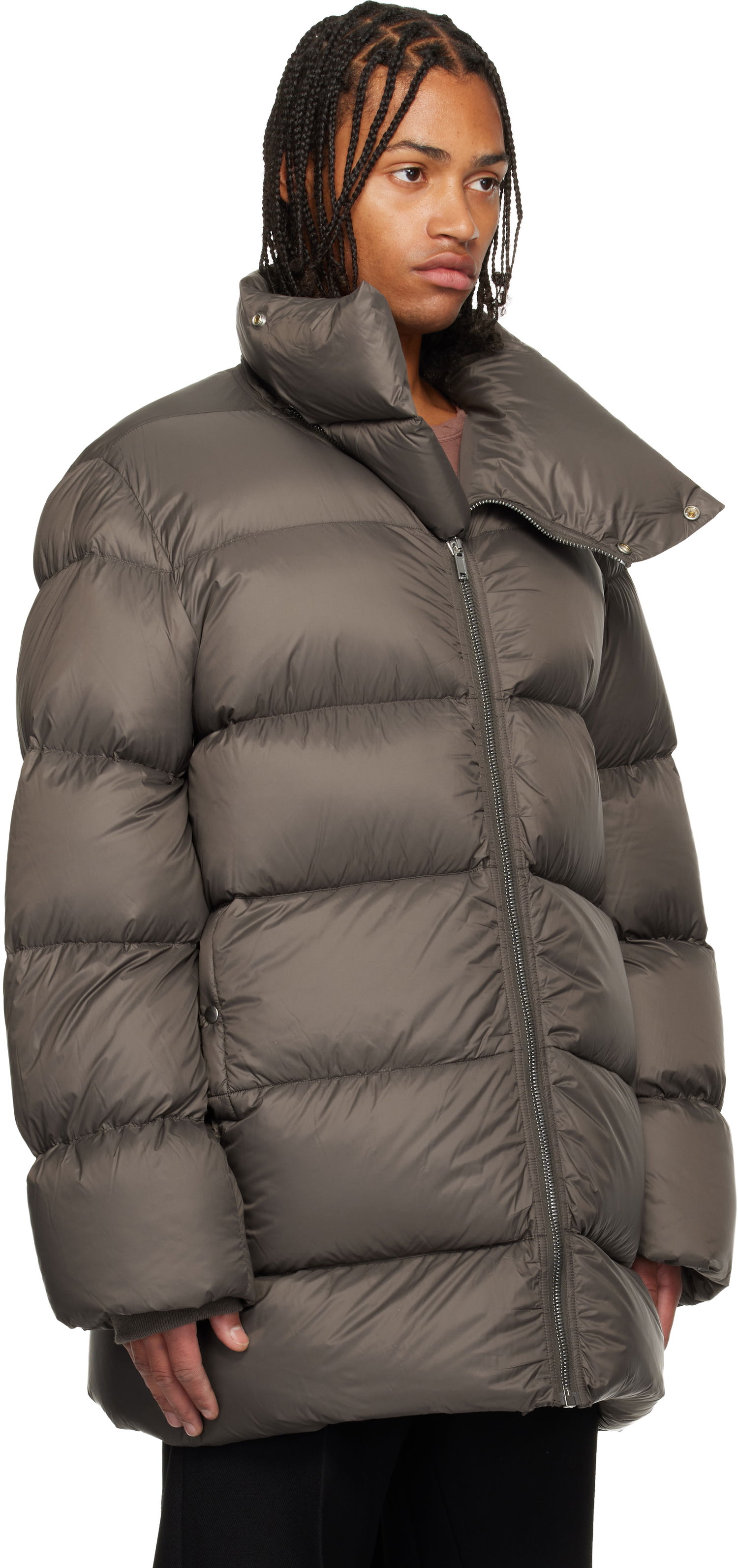 Puffer takki Rick Owens Rick Owens Concordians Turtle Neck Puffer Coat Ruskea | RU02E1791 NPD3, 1