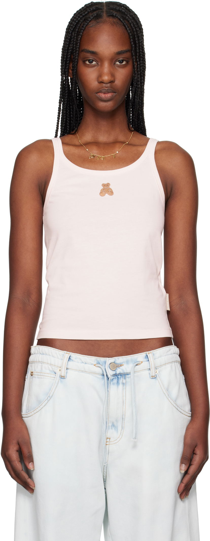Tankkitoppi Palm Angels Palm Angels Bear in Mind Tank Top Vaaleanpunainen | PWAD076S25JER0013C60
