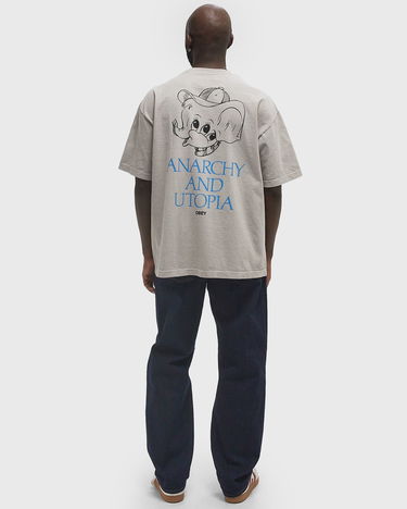 T-paita OBEY Obey Anarchy & Utopia T-Shirt Harmaa | 167924098-SIG, 2
