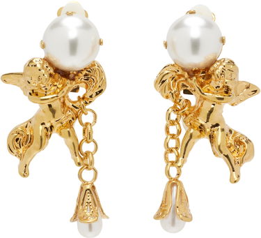 Korvakorut Balmain Agnes Baroque Pearl Cherub Dangle Brass Clip-on Earrings Keltainen | FN1XI517MPLT, 0