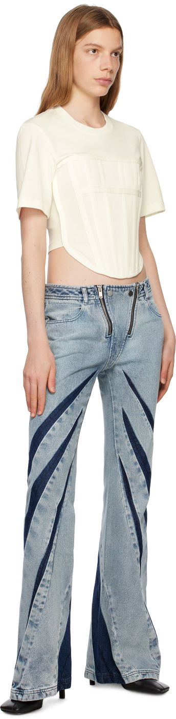 Crop top Dion Lee Corset T-Shirt Valkoinen | C3097R23, 3