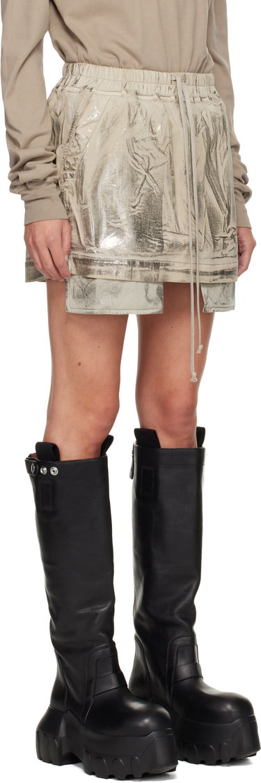Hame Rick Owens DRKSHDW Concordians Fog Denim Miniskirt Metallinen | DS02E7321 SDPF, 1