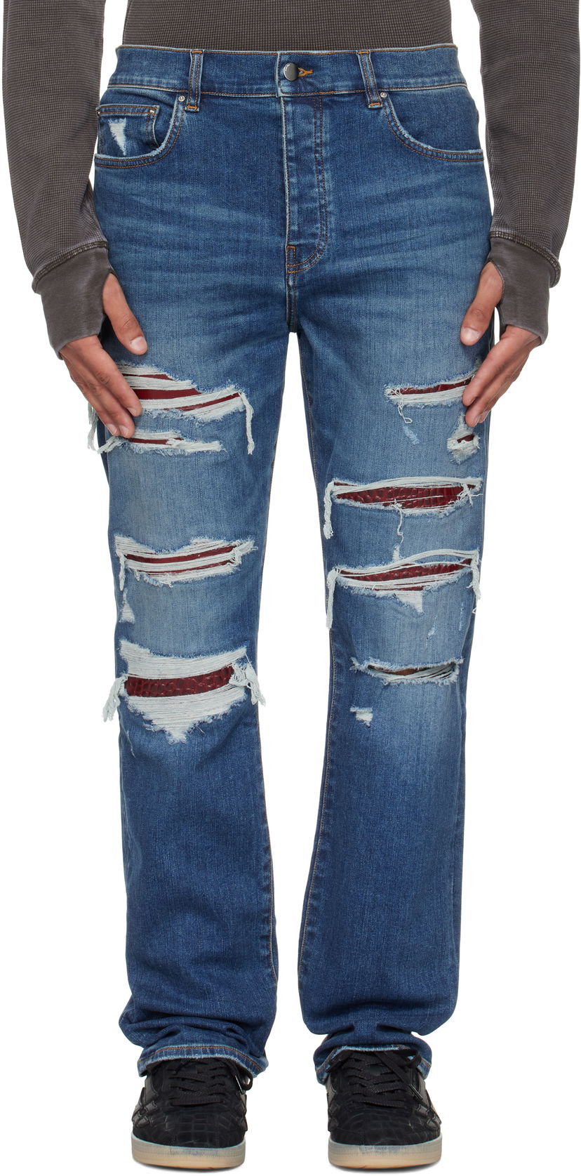 Jeans AMIRI AMIRI Croc Slim Thrasher Jeans Sininen | AMDNSM1023