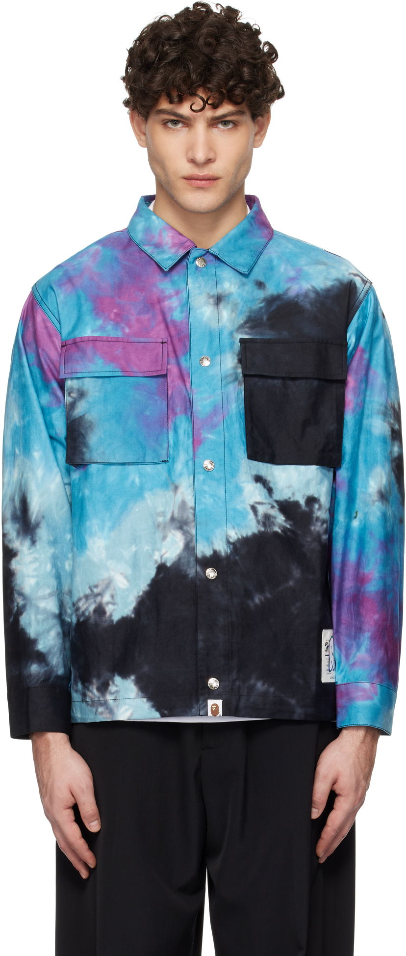 Paita BAPE Tie Dye Relaxed Fit Shirt Sininen | 001SHK801005M