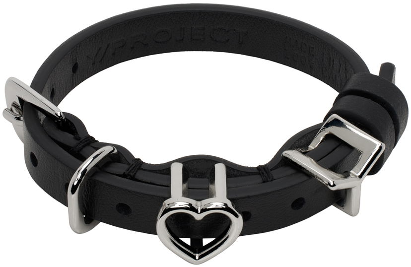 Rannerengas Y/PROJECT Heart Belt Bracelet Musta | 640BR003