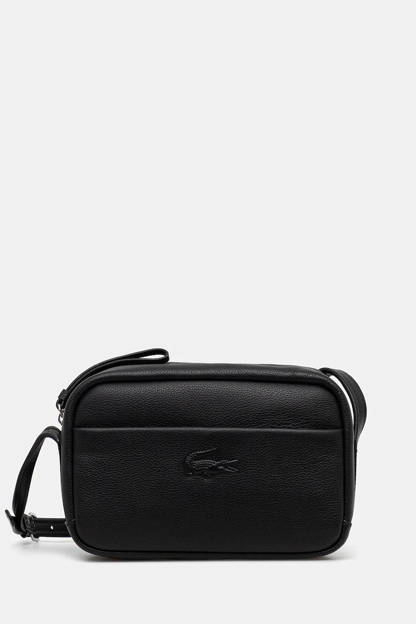 Käsilaukku Lacoste Lacoste Leather Crossbody Bag Musta | NF4506IE