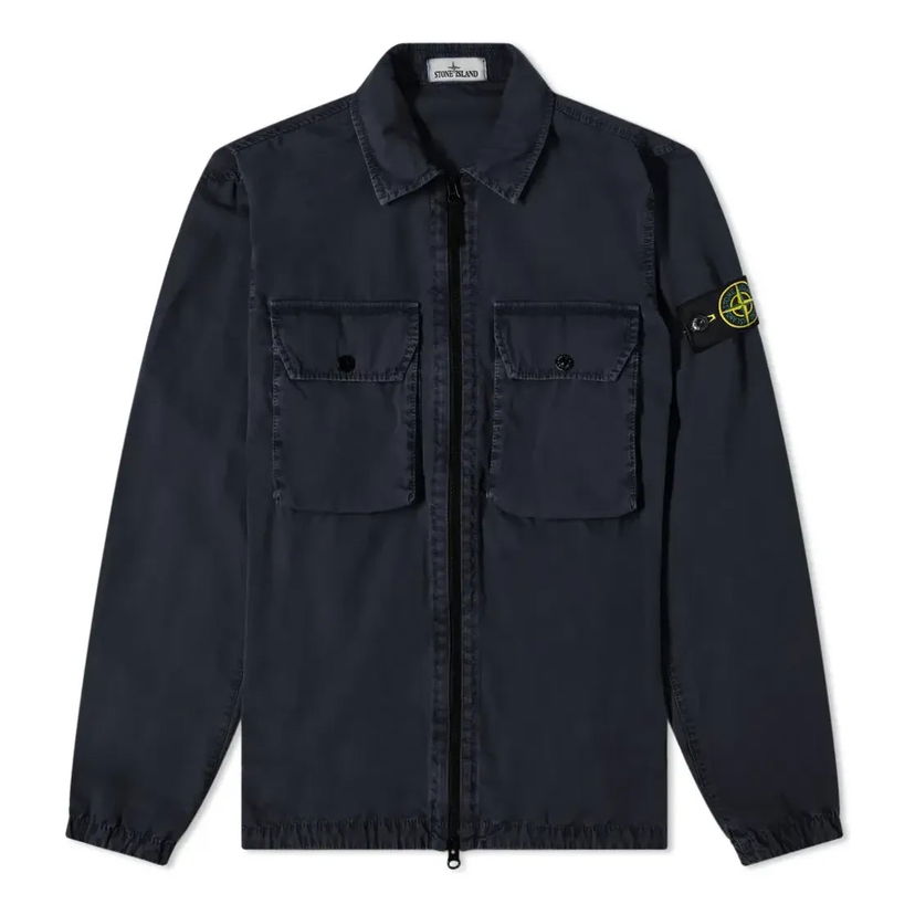 Paita Stone Island Two Pocket Brushed Cotton Shirt Jacket Sininen | 7515113WN-V0120