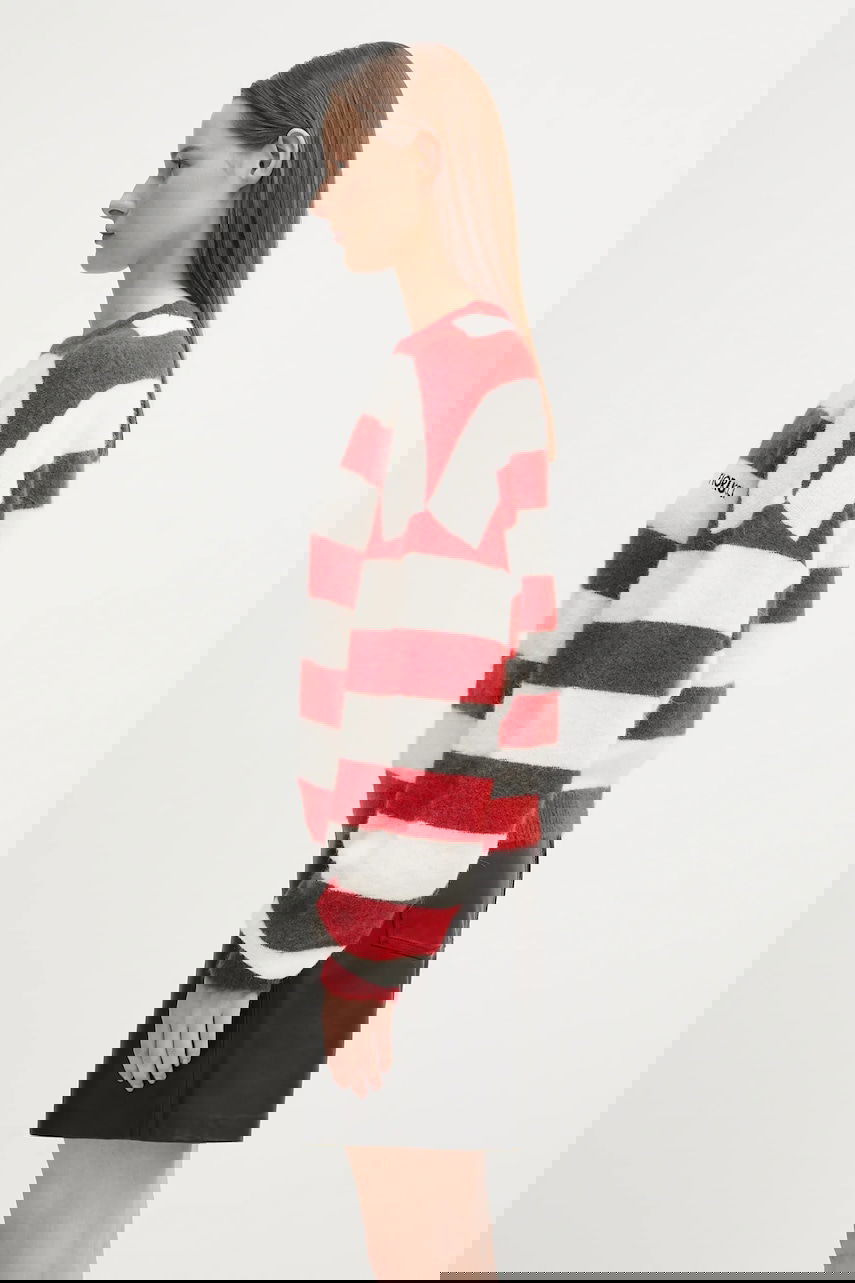 Villapaita Fiorucci Fiorucci Cropped Alpaca Striped Sweater Punainen | W02FPKSW448KN11RD02, 1