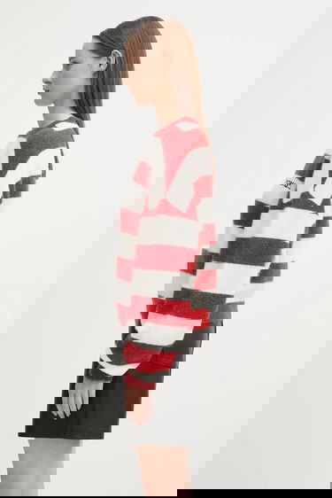 Villapaita Fiorucci Fiorucci Cropped Alpaca Striped Sweater Punainen | W02FPKSW448KN11RD02, 1