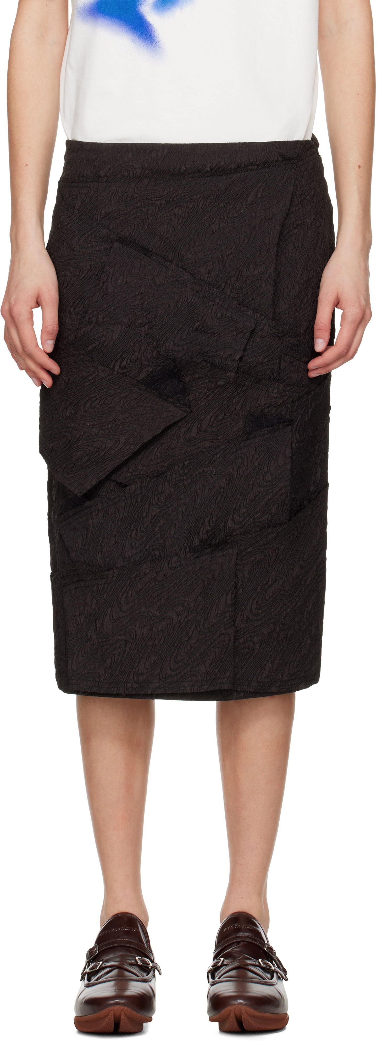 Hame ADER ERROR ADER error Raw Edge Midi Skirt Musta | BO01SSSK0203BK, 0
