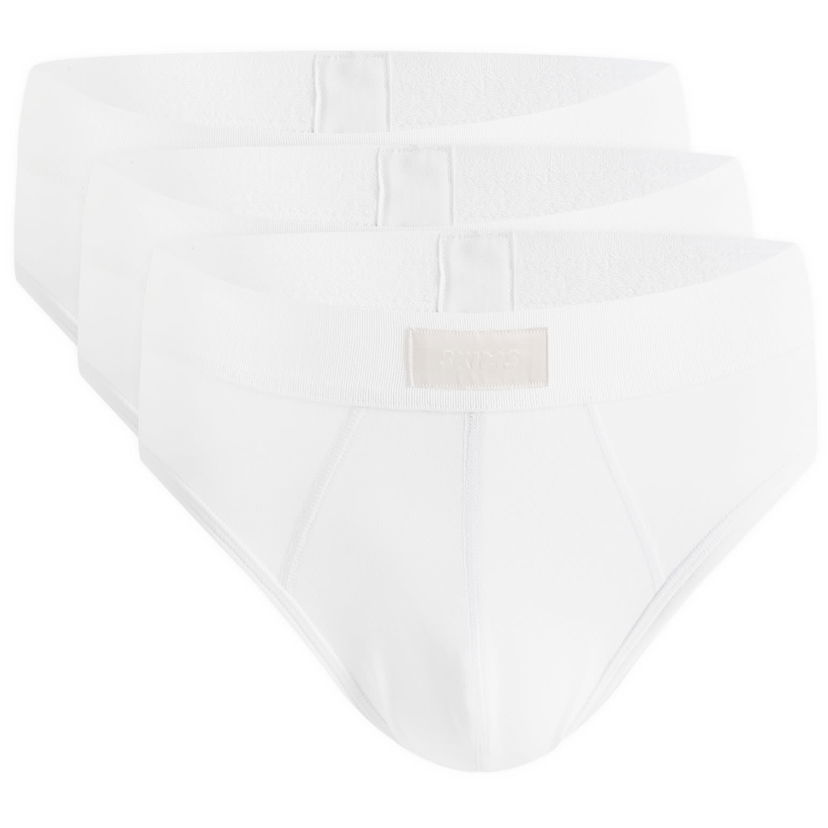 Pikkuhousut SKIMS 3-Pack Cotton Briefs Valkoinen | BO-BRF-5633M-CH