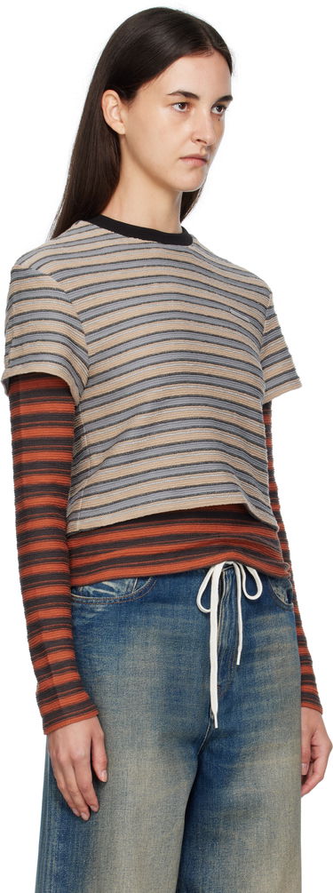 T-paita Andersson Bell Andersson Bell Striped Long Sleeve T-Shirt Beige | atb1335w, 4