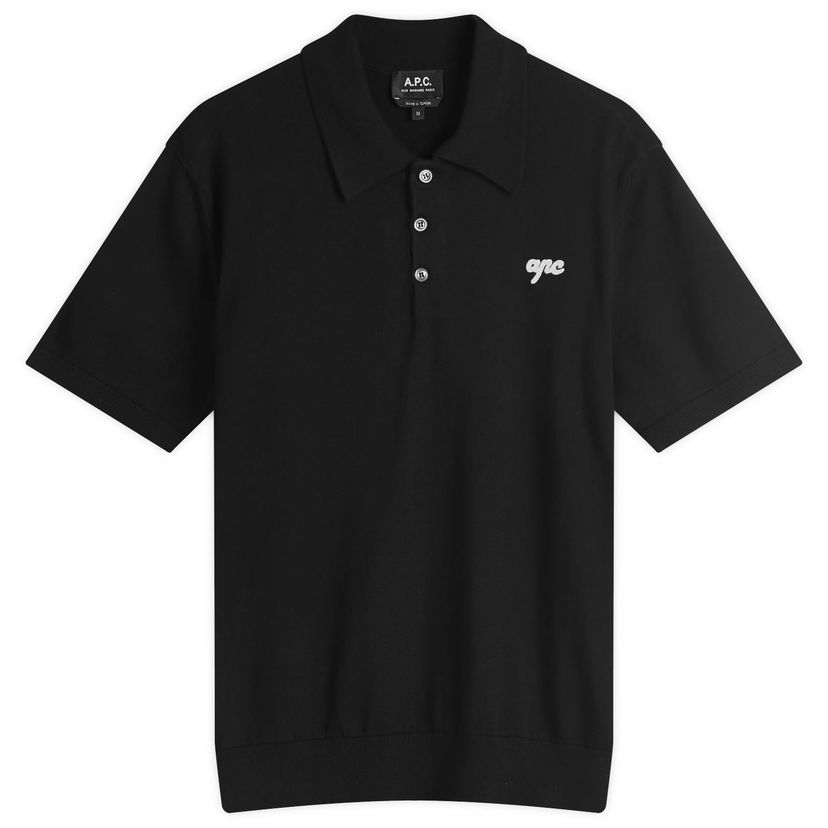 Poolopaita A.P.C. Men's Gregorio Knitted Polo Musta | COGDK-H23393-LZZ