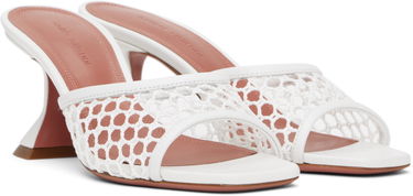 Kengänhoito Amina Muaddi Amina Muaddi Lupita Net 70 Heeled Sandals Valkoinen | LUPITA NET 70, 3